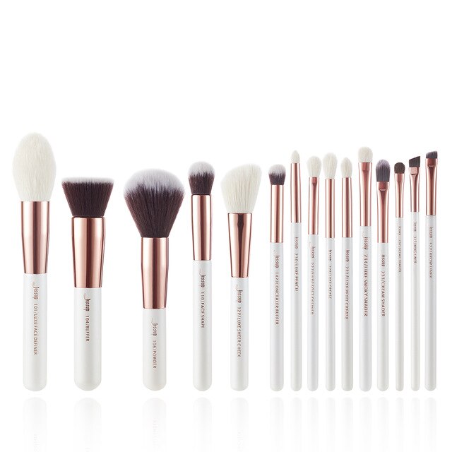 Jessup Makeup Brushes Set 15pcs Professional Makeup Brush Powder Eyeshadow Liner Foundation Blush Blending Zinfandel/Golden