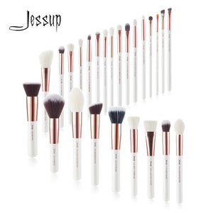 Jessup Pearl White/Rose Gold Professional Makeup Brushes brushes Make up Brush Tools kit Foundation set Powder Blushes Beauty