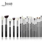 Load image into Gallery viewer, Jessup Black/Silver Professional Makeup Brushes Set Make up Brush Tools kit Foundation Powder Brushes natural-synthetic hair
