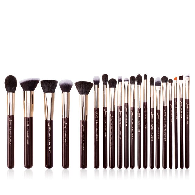 Jessup Black/Silver Professional Makeup Brushes Set Make up Brush Tools kit Foundation Powder Brushes natural-synthetic hair