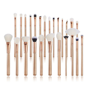 Jessup Makeup Brush Set Professional Foundation Highlighter Eyeliner Blending Brushes Maquillage 25pcs Peach Puff/Rose Gold