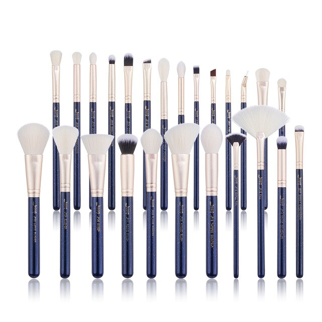 Jessup Makeup Brush Set Professional Foundation Highlighter Eyeliner Blending Brushes Maquillage 25pcs Peach Puff/Rose Gold