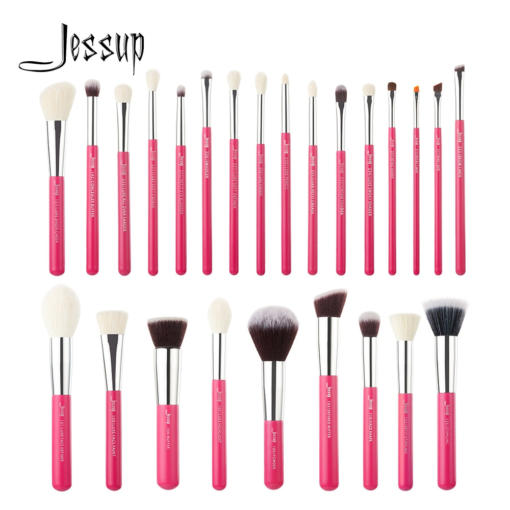Jessup Beauty Makeup Brushes Set 6-25pcs Rose-Carmin Powder Foundation Eyeshadow Line Blender Cosmetic Tools Dropshipping