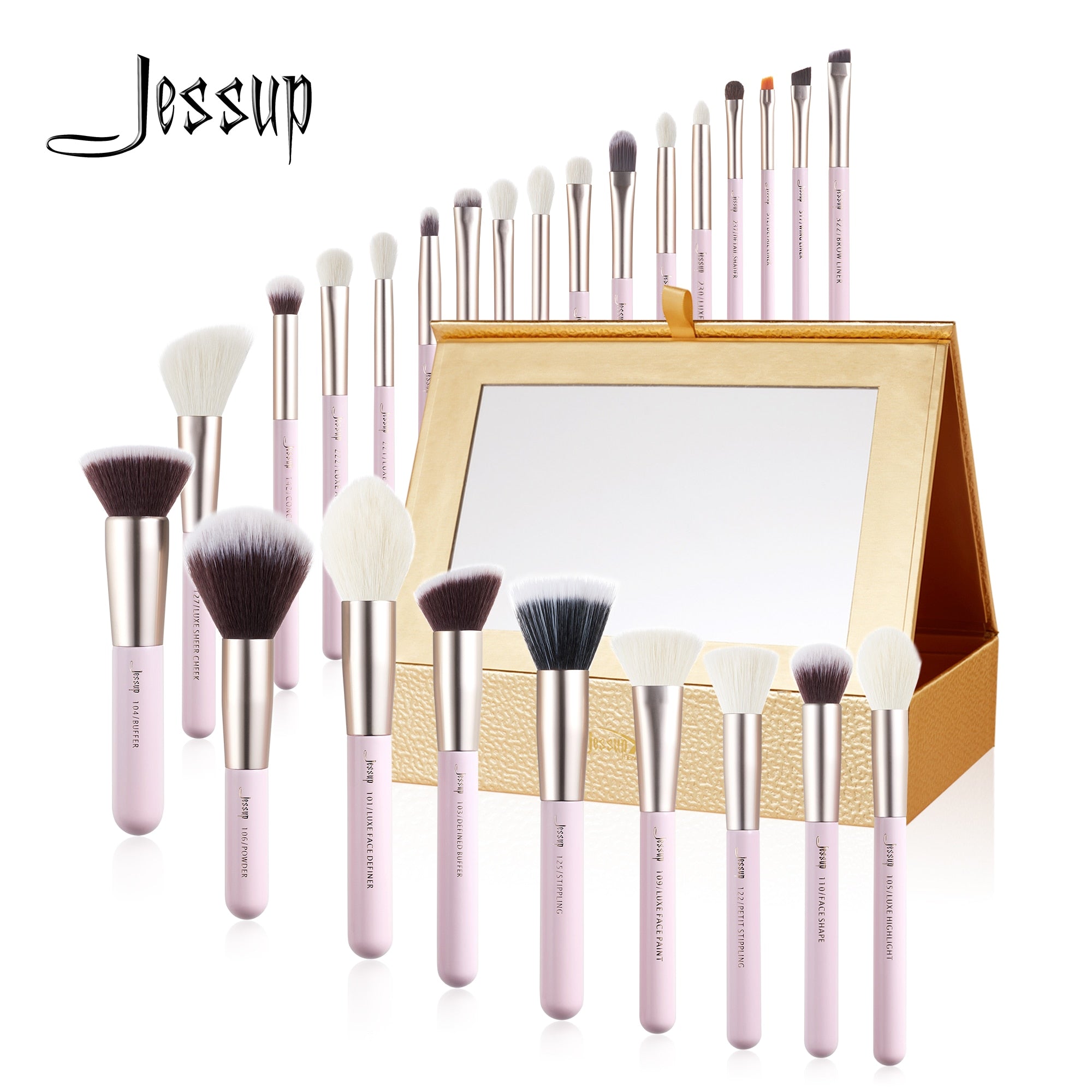 Jessup Brushes Set Professional Makeup Brush Foundation Eyeshadow Powder Contour Blending Lip Liner 15-25pcs Cosmetics Box