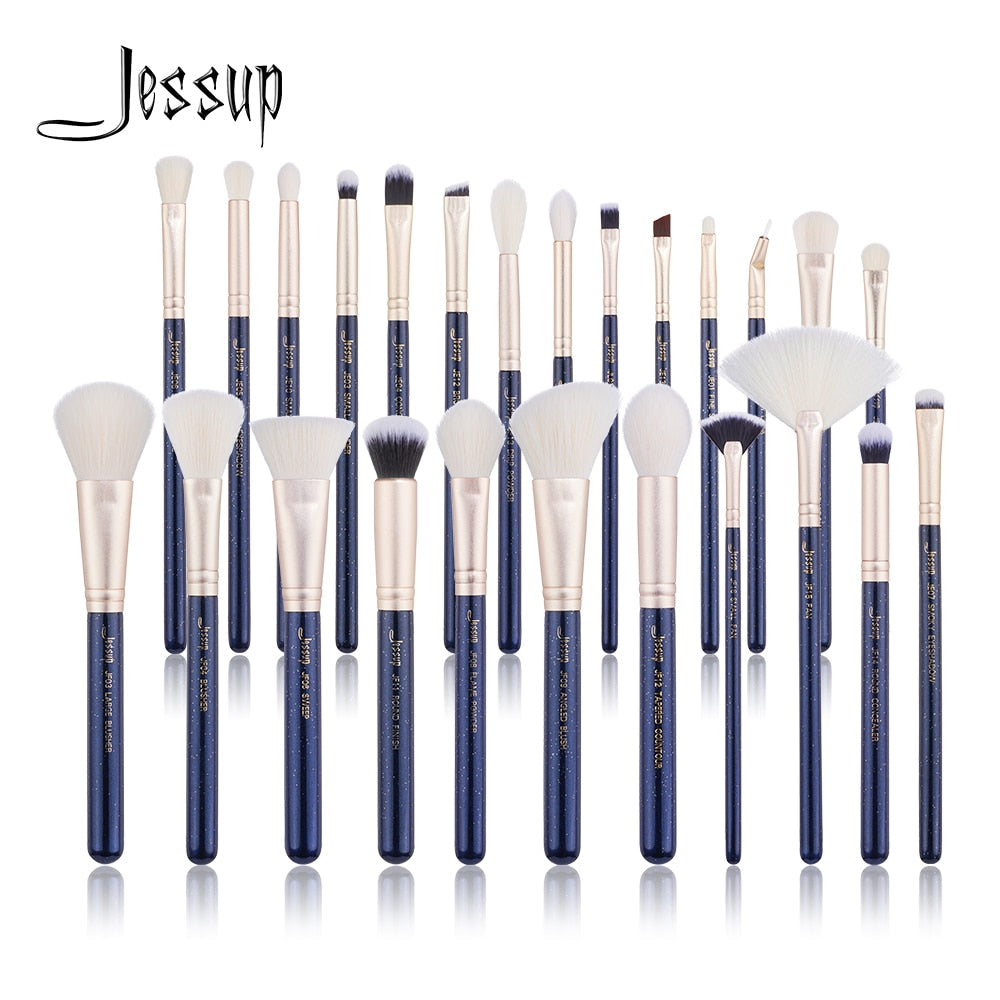 Jessup Makeup Brush Set Powder Eyeshadow Blender Concealer Brushes 25pcs Prussian Blue/Golden Sand Cosmetic Beauty Brochas