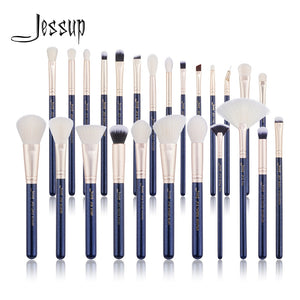 Jessup Makeup Brush Set Powder Eyeshadow Blender Concealer Brushes 25pcs Prussian Blue/Golden Sand Cosmetic Beauty Brochas