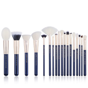 Jessup Brush Makeup Brushes Set Foundation Eyeshadow Blender Contour Powder 18pcs Peach Puff/ Rose Gold Cosmetics Beauty Kit