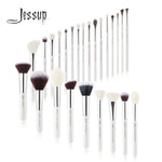 Load image into Gallery viewer, Jessup brush set Pearl White/Silver Professional Makeup Brushes Sets Foundation Make up Brush beauty Tool Powder Blushes
