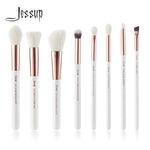 Load image into Gallery viewer, Jessup Pearl White/ Rose Gold Professional Makeup Brushes Brush Set Make up Tool kit Foundation Stippling natural-synthetic hair
