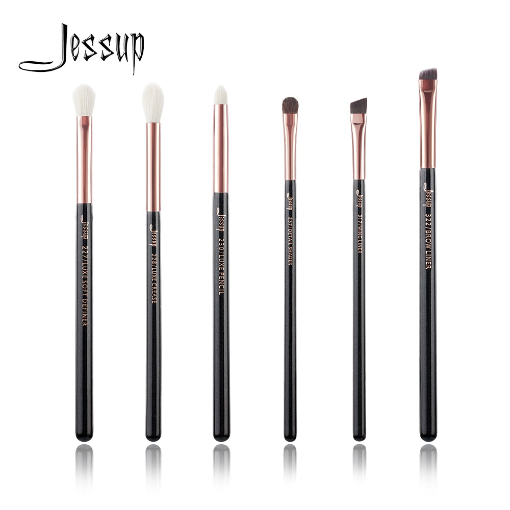 Jessup Black / Rose Gold Professional Makeup Brushes Set Make up Brush Tools kit Eye Shader Liner natural-synthetic hair