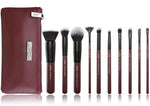 Load image into Gallery viewer, Jessup brushes 10pcs Plum/Black Makeup brushes set beauty Make up brush Concealer &amp; 1PC Cosmetic bag women
