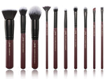 Load image into Gallery viewer, Jessup brushes 10pcs Plum/Black Makeup brushes set beauty Make up brush Concealer &amp; 1PC Cosmetic bag women
