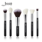 Load image into Gallery viewer, Jessup Black/Silver Professional Makeup Brushes Set Make up Brush Tools kit Buffer Paint Cheek Highlight natural-synthetic hair
