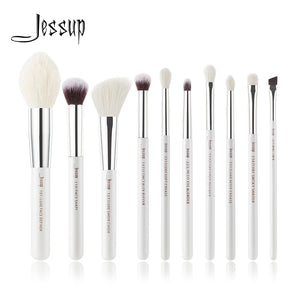 Jessup Pearl White/Silver Professional Makeup Brushes Set Make up Brush beauty Tools kit Foundation Powder Definer Shader Liner