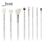 Load image into Gallery viewer, Jessup Pearl White/Silver Professional Makeup Brushes Set Make up Brush Tools kit Foundation Stippling natural-synthetic hair
